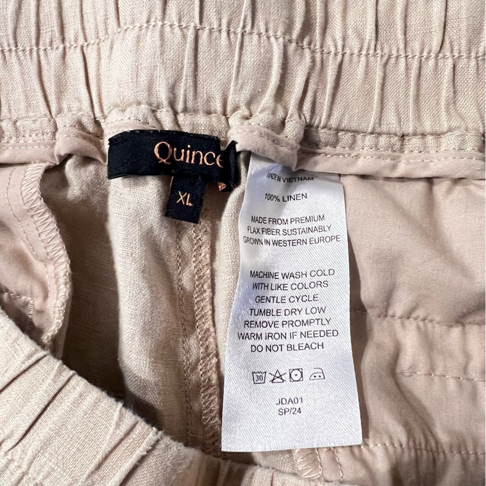 Quince Linen Wide Leg Drawstring Pants XL Relaxed Lounge - Picture 4 of 11